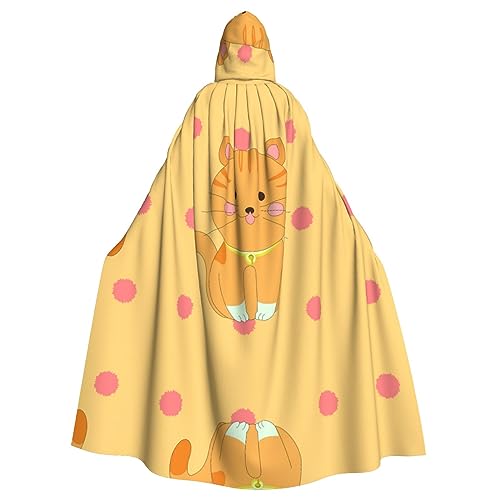 WZYCWB Niedliches Cartoon-Kätzchen-Gemusterter Kapuzenumhang, Cosplay-Kostüm für Männer und Frauen, Halloween-Rollenspiel-Kostüm für Erwachsene WZYCWB Niedliches Cartoon-Kätzchen-Gemusterter Kapuzenumhang, Cosplay-Kostüm für Männer und Frauen, Halloween-Rollenspiel-Kostüm für Erwachsene von WZYCWB