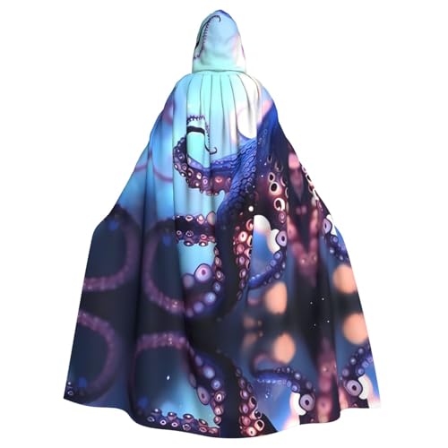 WZYCWB Octopuses Gemusterter Kapuzenumhang, Robe Cosplay Kostüm für Männer und Frauen, Halloween Erwachsene Rollenspiel Kostüm WZYCWB Octopuses Gemusterter Kapuzenumhang, Robe Cosplay Kostüm für Männer und Frauen, Halloween Erwachsene Rollenspiel Kostüm von WZYCWB