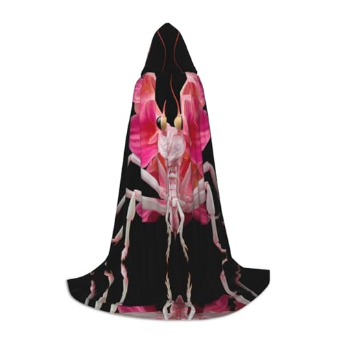 WZYCWB Orchid Betende Mantis M Bedruckter Jugendmantel mit Kapuze, perfekt für Zauberer und Rollenspiel-Kostüme (S-L) von WZYCWB