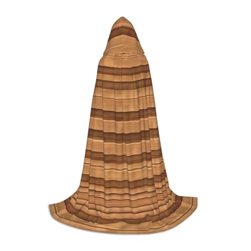 WZYCWB Originelle Holzfarbe, S, bedruckter Jugendumhang mit Kapuze, perfekt für Zauberer und Rollenspiel-Kostüme (S-L) von WZYCWB