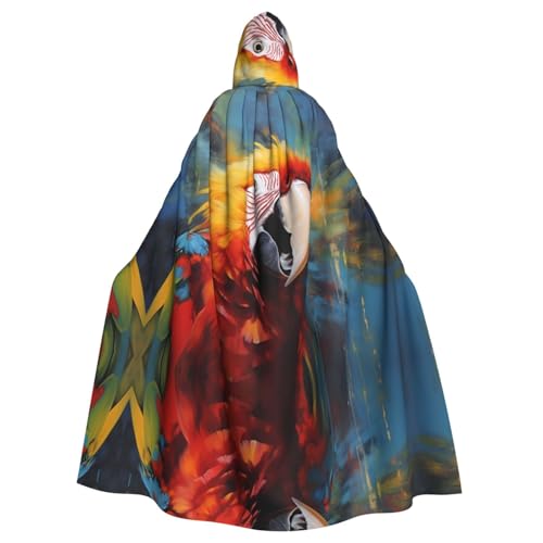 WZYCWB Papagei mit bunten Federn, gemusterter Ballumhang, Erwachsenen-Zauberer-Robe, Maskerade-Kostüm, Karnevalsmottop-Partykleid WZYCWB Papagei mit bunten Federn, gemusterter Ballumhang, Erwachsenen-Zauberer-Robe, Maskerade-Kostüm, Karnevalsmottop-Partykleid von WZYCWB