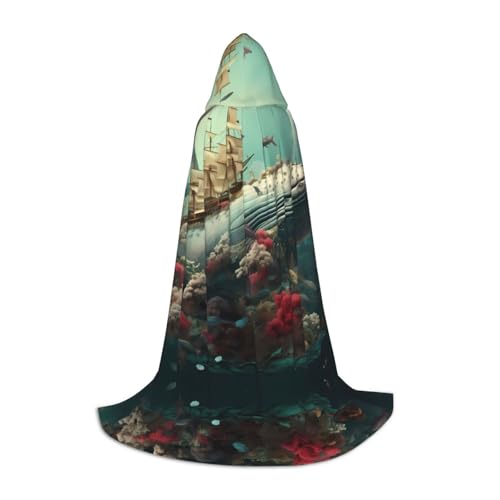 WZYCWB Parade of Wales L bedruckter Jugendmantel mit Kapuze, perfekt für Zauberer und Rollenspiel-Kostüme (S-L) von WZYCWB