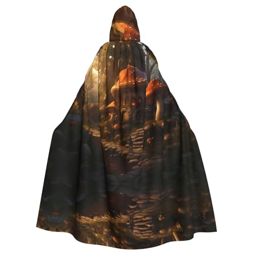 WZYCWB Pilzwelt gemusterter Ballumhang Erwachsene erweiterte Zauberer Robe Maskerade Kostüm Karneval Motto Party Kleid von WZYCWB