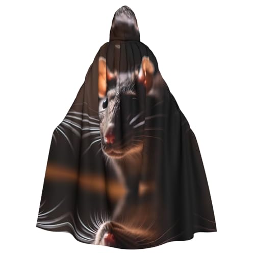 WZYCWB Rattenkopf Gemusterter Kapuzenumhang, Robe Cosplay Kostüm für Männer und Frauen, Halloween Erwachsene Rollenspiel Kostüm WZYCWB Rattenkopf Gemusterter Kapuzenumhang, Robe Cosplay Kostüm für Männer und Frauen, Halloween Erwachsene Rollenspiel Kostüm von WZYCWB