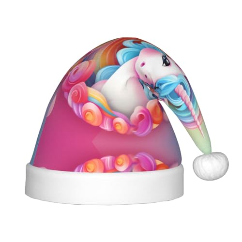 WZYCWB Regenbogen Einhorn Neujahr Party Kinder Hut Weihnachten Event Bühnenaufführung Urlaub Party Szene Kindermode Weihnachtsmütze von WZYCWB