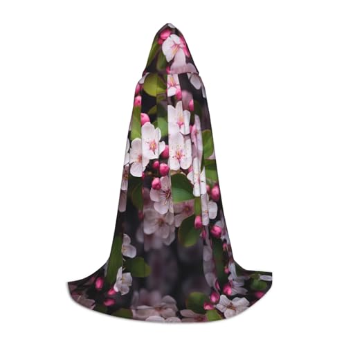 WZYCWB Schöne Pflaumenblüten M bedruckter Jugendumhang mit Kapuze, perfekt für Zauberer und Rollenspiel-Kostüme (S-L) von WZYCWB