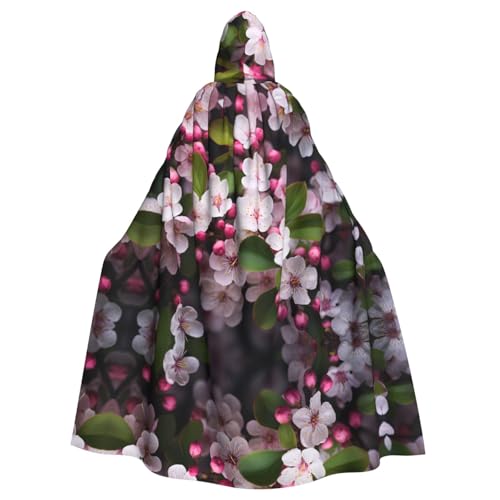 WZYCWB Schöne Pflaumenblüten gemusterter Ballumhang, Erwachsenen-Zauberer-Robe, Maskerade-Kostüm, Karnevalsmottop-Partykleid von WZYCWB