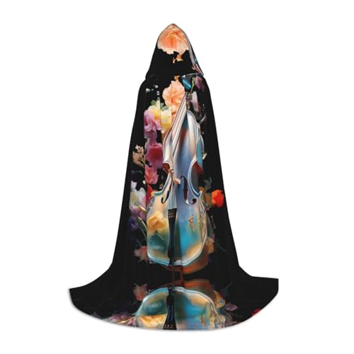 WZYCWB Schöner Cello-Umhang mit Kapuze, bedruckt, perfekt für Zauberer und Rollenspiel-Kostüme (S-L) von WZYCWB