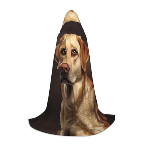 WZYCWB Schöner Labrador S bedruckter Jugendmantel mit Kapuze, perfekt für Zauberer und Rollenspiel-Kostüme (S-L) von WZYCWB