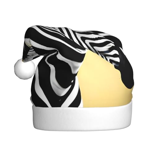 WZYCWB Schwarz-Weiß-Zebra-Weihnachtsmütze für Erwachsene, Unisex, Weihnachtsmann, Weihnachten, Halloween, Urlaubsparty, Erwachsene, Plüsch-Weihnachtsmütze WZYCWB Schwarz-Weiß-Zebra-Weihnachtsmütze für Erwachsene, Unisex, Weihnachtsmann, Weihnachten, Halloween, Urlaubsparty, Erwachsene, Plüsch-Weihnachtsmütze von WZYCWB