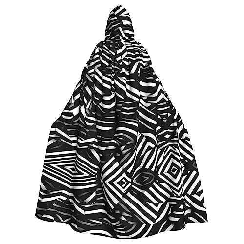 WZYCWB Schwarze und weiße Linien Halloween Dekoration Umhang Erwachsene Große Größe Kapuzenumhang Unisex Karneval Umhang für Maskerade Rollenspiele WZYCWB Schwarze und weiße Linien Halloween Dekoration Umhang Erwachsene Große Größe Kapuzenumhang Unisex Karneval Umhang für Maskerade Rollenspiele von WZYCWB