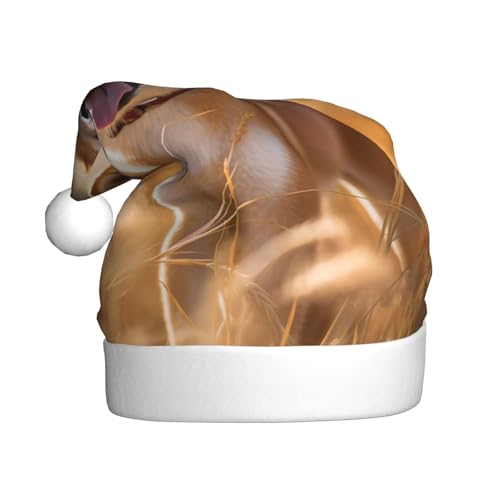 WZYCWB Shiba Inu Erwachsene Weihnachtsmütze Unisex Weihnachtsmann Weihnachten Halloween Urlaub Party Erwachsene Plüsch Weihnachtsmütze von WZYCWB