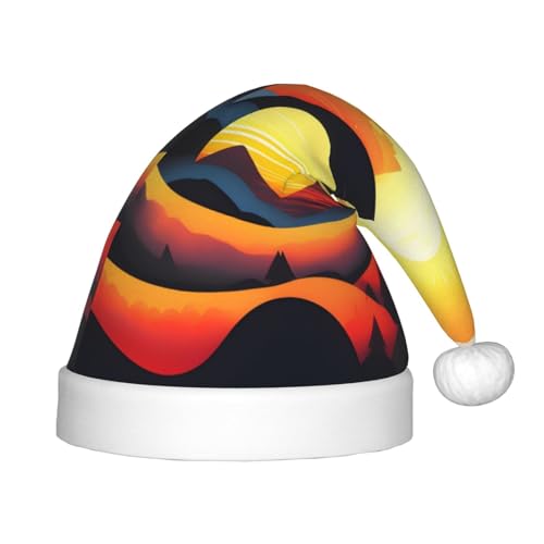 WZYCWB Sonnenaufgang Berg Neujahr Party Kinderhut Weihnachten Event Bühnenaufführung Urlaub Party Szene Kindermode Weihnachtsmütze von WZYCWB