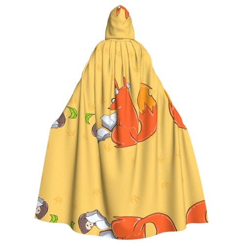 WZYCWB Sonnenblumenkerne und Füchse Halloween Dekoration Umhang Erwachsene Große Größe Kapuzenumhang Unisex Karneval Umhang für Maskerade Rollenspiele WZYCWB Sonnenblumenkerne und Füchse Halloween Dekoration Umhang Erwachsene Große Größe Kapuzenumhang Unisex Karneval Umhang für Maskerade Rollenspiele von WZYCWB