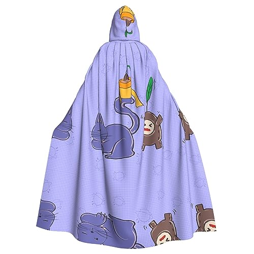 WZYCWB Sonnenblumenkerne und Katzen gemusterter Kapuzenumhang, Robe Cosplay Kostüm für Männer und Frauen, Halloween Erwachsene Rollenspiel Kostüm WZYCWB Sonnenblumenkerne und Katzen gemusterter Kapuzenumhang, Robe Cosplay Kostüm für Männer und Frauen, Halloween Erwachsene Rollenspiel Kostüm von WZYCWB