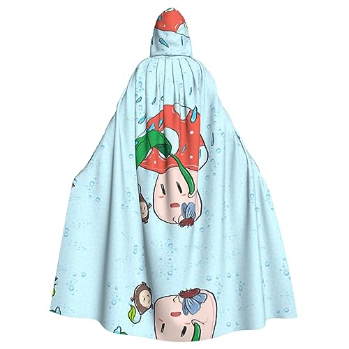 WZYCWB Sonnenblumenkerne und Pilz gemusterter Kapuzenumhang, Robe Cosplay Kostüm für Männer und Frauen, Halloween Erwachsene Rollenspiel-Kostüm von WZYCWB