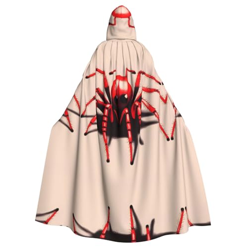 WZYCWB Süßer kleiner roter Spinne gemusterter Ballumhang für Erwachsene, erweiterter Zauberer-Robe, Maskerade-Kostüm, Karnevalsmotto-Partykleid von WZYCWB