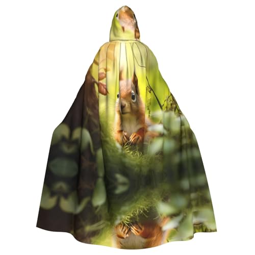 WZYCWB Süßes kleines Eichhörnchen gemusterter Kapuzenumhang, Robe Cosplay Kostüm für Männer und Frauen, Halloween Erwachsene Rollenspiel Kostüm WZYCWB Süßes kleines Eichhörnchen gemusterter Kapuzenumhang, Robe Cosplay Kostüm für Männer und Frauen, Halloween Erwachsene Rollenspiel Kostüm von WZYCWB