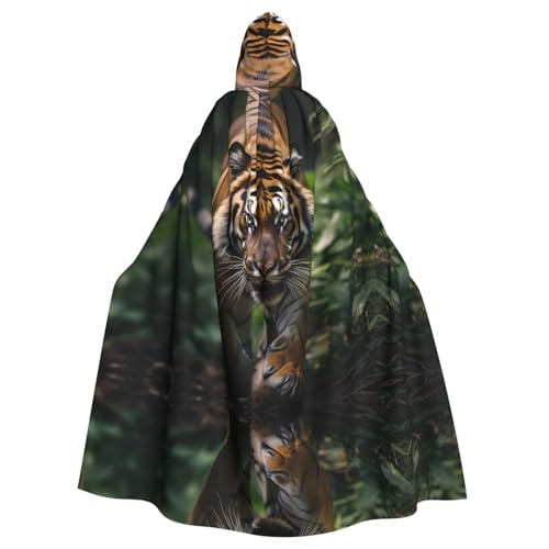 WZYCWB Tiger Gemusterter Ballumhang Erwachsene erweiterte Zauberer Robe Maskerade Kostüm Karneval Motto Party Kleid von WZYCWB