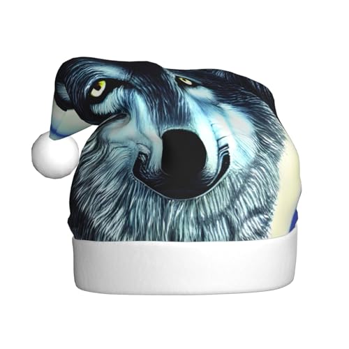 WZYCWB Wolf unter Mond Erwachsene Weihnachtsmütze Unisex Weihnachtsmann Weihnachten Halloween Urlaub Party Erwachsene Plüsch Weihnachtsmütze WZYCWB Wolf unter Mond Erwachsene Weihnachtsmütze Unisex Weihnachtsmann Weihnachten Halloween Urlaub Party Erwachsene Plüsch Weihnachtsmütze von WZYCWB