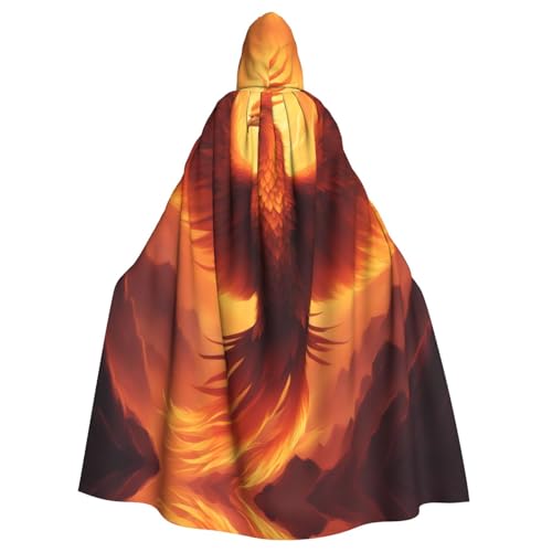 WZYCWB Wunderschöner Phönix gemusterter Ballumhang für Erwachsene, erweiterter Zauberer-Robe, Maskerade-Kostüm, Karnevalsmottop-Partykleid von WZYCWB