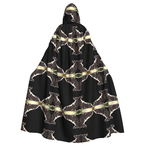 Wolf auf dem Rasen Halloween Kapuzenumhang geeignet für Party Karneval Rollenspiel Kostüme Wolf auf dem Rasen Halloween Kapuzenumhang geeignet für Party Karneval Rollenspiel Kostüme von WZYCWB