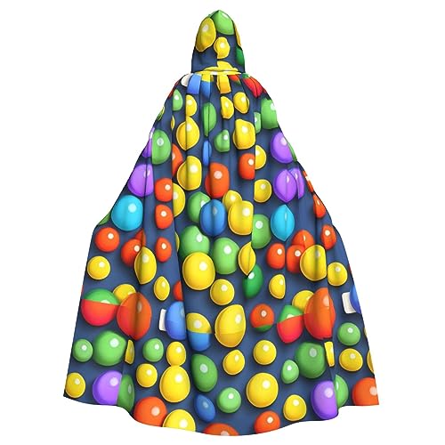 WZYGXMW Bunte Bälle Erwachsenen-Bademantel mit Kapuze, für Halloween, Party, Rollenspiel, übergroßer Hut, Dekoration, Kostüm WZYGXMW Bunte Bälle Erwachsenen-Bademantel mit Kapuze, für Halloween, Party, Rollenspiel, übergroßer Hut, Dekoration, Kostüm von WZYGXMW
