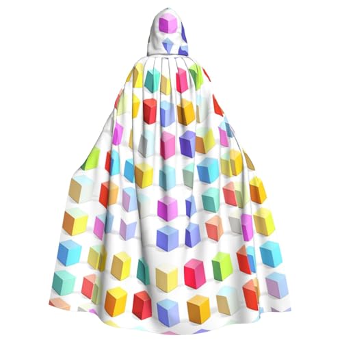 WZYGXMW Colorful Cubes Erwachsenen-Bademantel mit Kapuze, für Halloween, Party, Rollenspiel, übergroßer Hut, Dekoration, Kostüm WZYGXMW Colorful Cubes Erwachsenen-Bademantel mit Kapuze, für Halloween, Party, Rollenspiel, übergroßer Hut, Dekoration, Kostüm von WZYGXMW