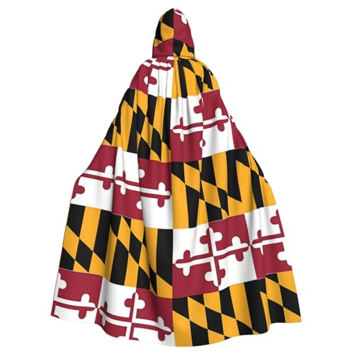 WZYGXMW Flagge von Maryland Erwachsenen-Bademantel mit Kapuze, für Halloween, Party, Rollenspiel, übergroßer Hut, Dekoration, Kostüm, Schwarz WZYGXMW Flagge von Maryland Erwachsenen-Bademantel mit Kapuze, für Halloween, Party, Rollenspiel, übergroßer Hut, Dekoration, Kostüm, Schwarz von WZYGXMW