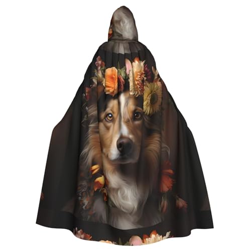 WZYGXMW Hunde-Mädchen mit Blumen, Erwachsenen-Bademantel mit Kapuze, Umhang, Halloween-Party, Rollenspiel, übergroßer Hut, Dekoration, Kostüm WZYGXMW Hunde-Mädchen mit Blumen, Erwachsenen-Bademantel mit Kapuze, Umhang, Halloween-Party, Rollenspiel, übergroßer Hut, Dekoration, Kostüm von WZYGXMW