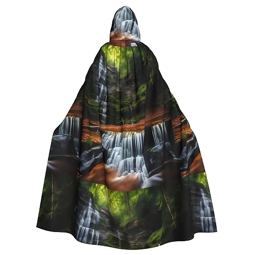 WZYGXMW Wasserfall-Ansicht Erwachsenen-Bademantel mit Kapuze, Umhang für Halloween, Party, Rollenspiel, übergroßer Hut, Dekoration, Kostüm WZYGXMW Wasserfall-Ansicht Erwachsenen-Bademantel mit Kapuze, Umhang für Halloween, Party, Rollenspiel, übergroßer Hut, Dekoration, Kostüm von WZYGXMW