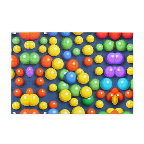 Holzpuzzle, 1000 Teile, WZYWHJ bunte Bälle, bedruckt für Erwachsene und Kinder, perfekt für Familienspaß, Stressabbau Holzpuzzle, 1000 Teile, WZYWHJ bunte Bälle, bedruckt für Erwachsene und Kinder, perfekt für Familienspaß, Stressabbau von WZYWHJ