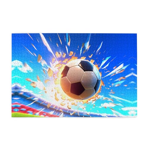 Holzpuzzle, 1000 Teile, WZYWHJ der fliegende Fußball, bedruckt für Erwachsene und Kinder, perfekt für Familienspaß, Stressabbau Holzpuzzle, 1000 Teile, WZYWHJ der fliegende Fußball, bedruckt für Erwachsene und Kinder, perfekt für Familienspaß, Stressabbau von WZYWHJ