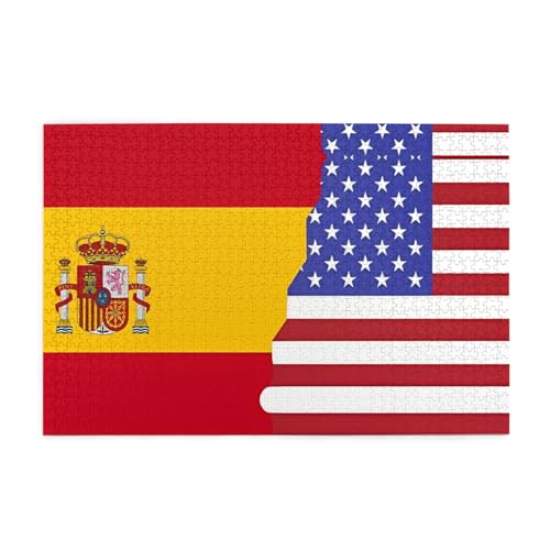 Holzpuzzle 1000 Teile WZYWHJ Amerikanische Spanien Flagge gedruckt für Erwachsene und Kinder, perfekt für Familienspaß, Stressabbau Holzpuzzle 1000 Teile WZYWHJ Amerikanische Spanien Flagge gedruckt für Erwachsene und Kinder, perfekt für Familienspaß, Stressabbau von WZYWHJ