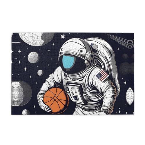 Holzpuzzle 1000 Teile WZYWHJ Astronaut Weltraum Basketball Muster für Erwachsene und Kinder, perfekt für Familienspaß, Stressabbau Holzpuzzle 1000 Teile WZYWHJ Astronaut Weltraum Basketball Muster für Erwachsene und Kinder, perfekt für Familienspaß, Stressabbau von WZYWHJ