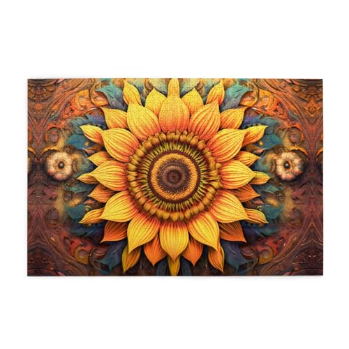 Holzpuzzle 1000 Teile WZYWHJ Blessed to be Called Sonnenblumenmuster für Erwachsene und Kinder, perfekt für Familienspaß, Stressabbau von WZYWHJ