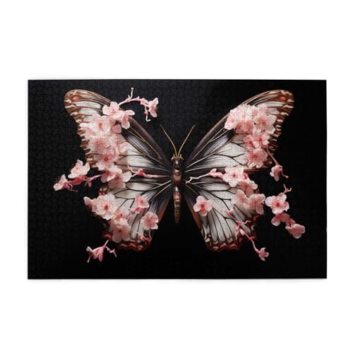 Holzpuzzle 1000 Teile WZYWHJ Blütenblatt Blüte Schmetterling gedruckt für Erwachsene und Kinder, perfekt für Familienspaß, Stressabbau Holzpuzzle 1000 Teile WZYWHJ Blütenblatt Blüte Schmetterling gedruckt für Erwachsene und Kinder, perfekt für Familienspaß, Stressabbau von WZYWHJ