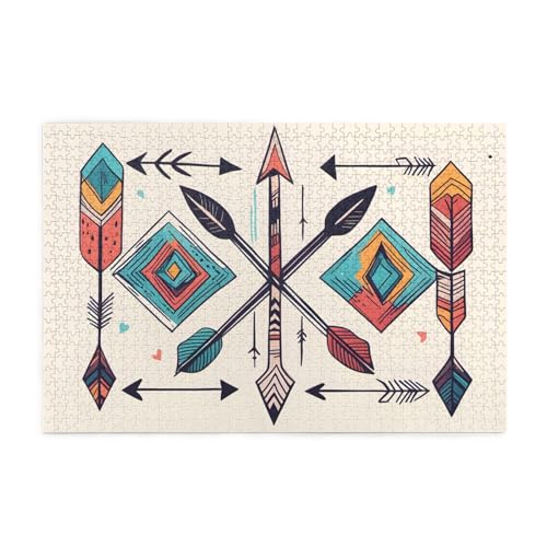 Holzpuzzle 1000 Teile WZYWHJ Bunte handgezeichnete Kunst mit Pfeilmuster im Boho-Stil für Erwachsene und Kinder, perfekt für Familienspaß, Stressabbau Holzpuzzle 1000 Teile WZYWHJ Bunte handgezeichnete Kunst mit Pfeilmuster im Boho-Stil für Erwachsene und Kinder, perfekt für Familienspaß, Stressabbau von WZYWHJ