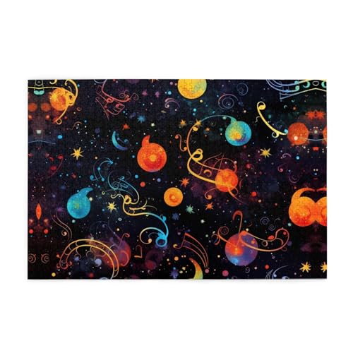 Holzpuzzle 1000 Teile WZYWHJ Buntes Galaxie-Musiknotenmuster für Erwachsene und Kinder, perfekt für Familienspaß, Stressabbau Holzpuzzle 1000 Teile WZYWHJ Buntes Galaxie-Musiknotenmuster für Erwachsene und Kinder, perfekt für Familienspaß, Stressabbau von WZYWHJ