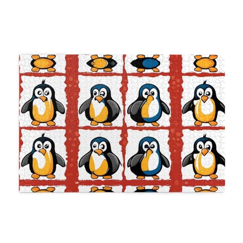 Holzpuzzle 1000 Teile WZYWHJ Cartoon Pinguin Muster für Erwachsene und Kinder, perfekt für Familienspaß, Stressabbau von WZYWHJ
