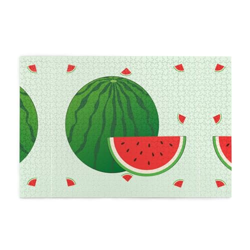 Holzpuzzle 1000 Teile WZYWHJ Cartoon Wassermelone Muster für Erwachsene und Kinder, perfekt für Familienspaß, Stressabbau von WZYWHJ