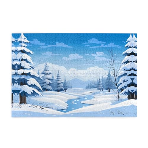 Holzpuzzle 1000 Teile WZYWHJ Cartoon Winterlandschaft Muster für Erwachsene und Kinder, perfekt für Familienspaß, Stressabbau Holzpuzzle 1000 Teile WZYWHJ Cartoon Winterlandschaft Muster für Erwachsene und Kinder, perfekt für Familienspaß, Stressabbau von WZYWHJ