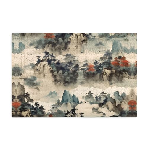 Holzpuzzle 1000 Teile WZYWHJ Chinesische Landschaftsmalerei Muster für Erwachsene und Kinder, perfekt für Familienspaß, Stressabbau Holzpuzzle 1000 Teile WZYWHJ Chinesische Landschaftsmalerei Muster für Erwachsene und Kinder, perfekt für Familienspaß, Stressabbau von WZYWHJ