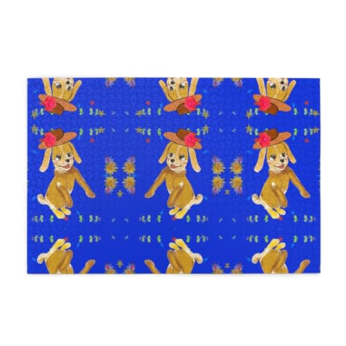 Holzpuzzle 1000 Teile WZYWHJ Dancing Cartoon Hund Muster für Erwachsene und Kinder, perfekt für Familienspaß, Stressabbau von WZYWHJ