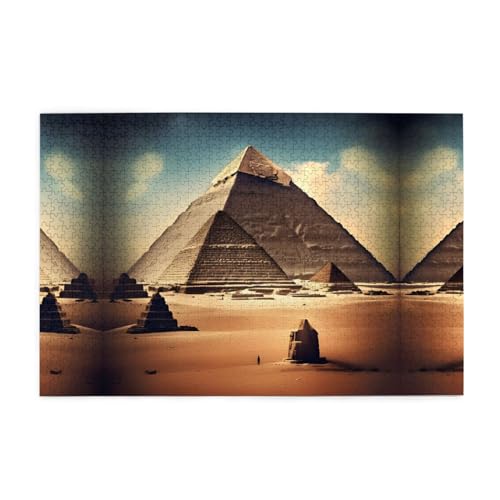 Holzpuzzle 1000 Teile WZYWHJ Dreaming of the Pyramiden von Khufu gedruckt für Erwachsene und Kinder, perfekt für Familienspaß, Stressabbau von WZYWHJ