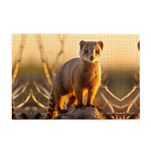 Holzpuzzle 1000 Teile WZYWHJ Erdmännchen gedruckt für Erwachsene und Kinder, perfekt für Familienspaß, Stressabbau von WZYWHJ