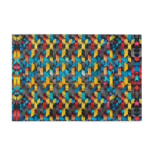 Holzpuzzle 1000 Teile WZYWHJ Farbiges Twill-Gittermuster für Erwachsene und Kinder, perfekt für Familienspaß, Stressabbau von WZYWHJ