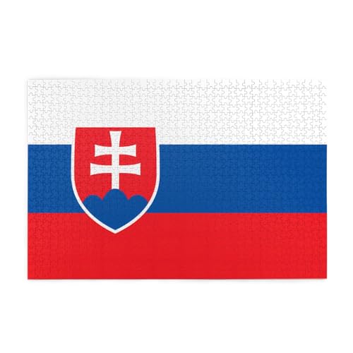 Holzpuzzle 1000 Teile WZYWHJ Flagge der Slowakei gedruckt für Erwachsene und Kinder, perfekt für Familienspaß, Stressabbau von WZYWHJ