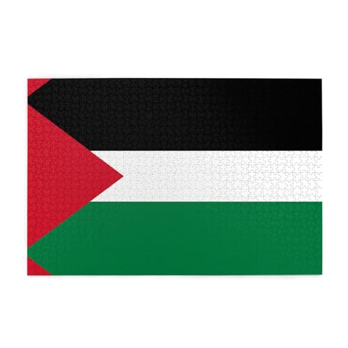 Holzpuzzle 1000 Teile WZYWHJ Flagge des Staates Palästina gedruckt für Erwachsene und Kinder, perfekt für Familienspaß, Stressabbau von WZYWHJ