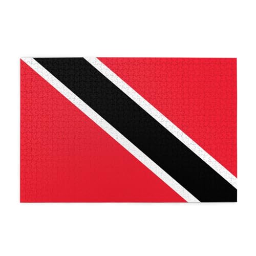Holzpuzzle 1000 Teile WZYWHJ Flagge von Trinidad und Tobago gedruckt für Erwachsene und Kinder, perfekt für Familienspaß, Stressabbau von WZYWHJ